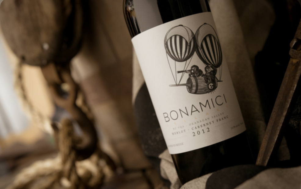 2012 - • The creation of Bonamici Cellars 
• Purchased grapes and made wine offsite 
• Produced our 1st vintage of 2012 wines:  Sauvignon Blanc-Viognier, Merlot – Cab Franc,  Belviaggio Red Blend                                                                         
